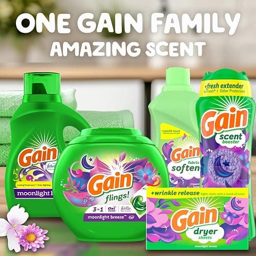 Gain dryer sheets Plus Wrinkle Release, Moonlight Breeze Scent, 120 Count, Fights static with a touch of scent, laundry sheets thumbnail 7