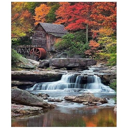 KTHOFCY 5D DIY Diamond Painting Kits for Adults Kids Waterfall Full Drill Embroidery Cross Stitch Crystal Rhinestone Paintings Pictures Arts Wall Decor Painting Dots Kits 15.7X11.8 in - Image 1