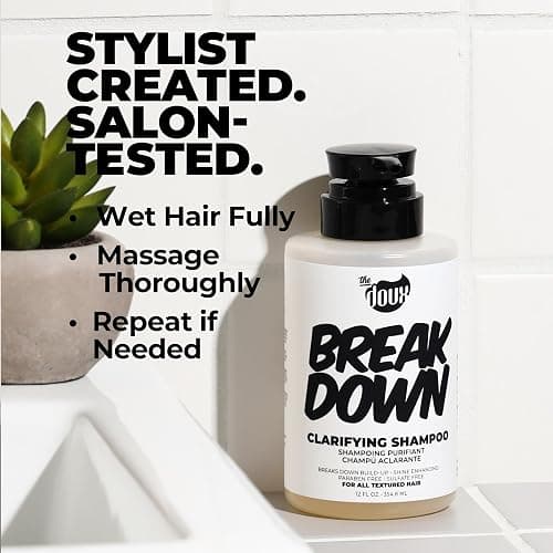 The Doux BREAKDOWN Clarifying Shampoo for Curly & Textured Hair — Vitamin E & Rosemary Detox Shampoo for Men & Women — Sulfate‑Free, Anti‑Build‑Up & Oily Hair Cleanser thumbnail 6