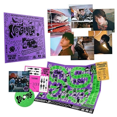 BOYNEXTDOOR - 4th EP No Genre Board Game Ver. / Random Package / Game Board + Trailer Film Photocard R + Image Card + Tokens & Dice + Lyric Card + 3 Extra Photocards - Image 1