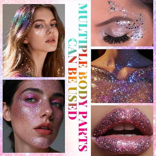 YBUETE Rainbow Face and Body Glitter Stick for Sparkling Makeup, Hair Glitter Accessories for Women, Highlighting Stick for Fairy Dust Makeup, Cheerful Face Glitter for Festive Parties and Carnivals thumbnail 5