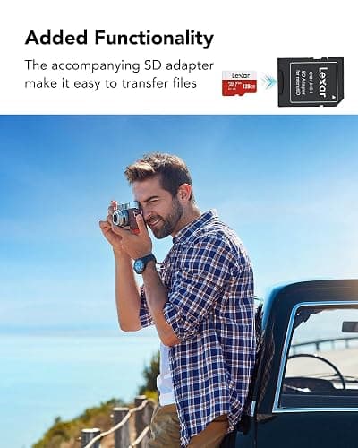 Lexar 128GB Micro SD Card, microSDXC UHS-I Flash Memory Card with Adapter - Up to 100MB/s, A1, U3, Class10, V30, High Speed TF Card thumbnail 7