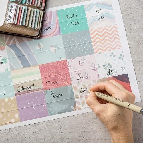 DiverseBee Laminated Bible Tabs (Large Print, Easy to Read), Personalized Bible Journaling Tabs, 66 Book Tabs and 6 Blank Tabs - Uniform Theme thumbnail 7
