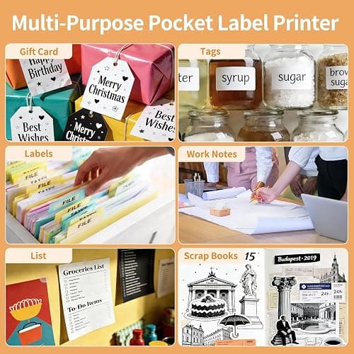 HPRT S2 Mini Sticker Maker, Portable Label Printer with 1 Roll Sticker Paper, Ideal for Study Notes, Text, Sticker, Memo, Checklist, Labels, DIY, Multiple Templates, Support 57mm Width Label(Orange) thumbnail 7
