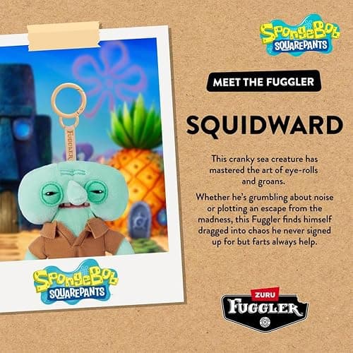 Fuggler SpongeBob 5-Inch Plush Keyring by ZURU, Funny Ugly Monster Bag Clip-on Stuffed Animal, Multiple Characters Available thumbnail 4