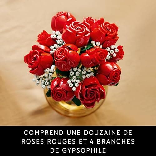 LEGO Botanicals Le Bouquet de Roses - Fleurs Artificielles - Set de Construction Adulte - Accessoires de Décoration pour Maison ou Bureau - Cadeau pour Femme ou Homme Passionné(e) de Plantes 10328 thumbnail 4