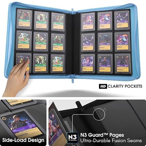 Forzarocket 324 Toploader Binder | 9-Pocket Zippered Ringless Album for TCG & Sports Cards | PU Leather Side-Load Storage thumbnail 4