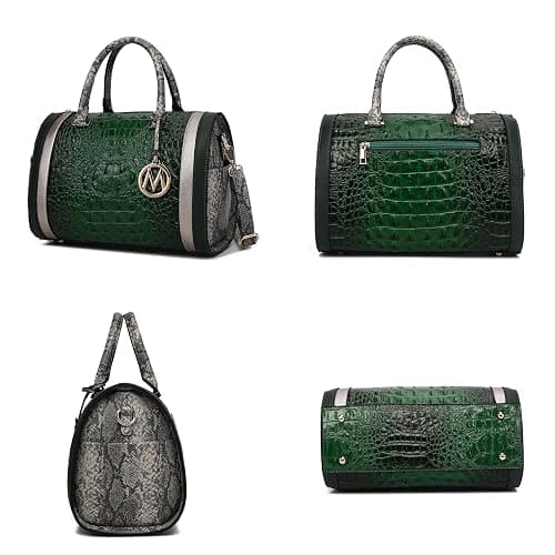 MKF Collection Satchel Bag for Women, Crocodile Embossed Vegan Leather Top-Handles Crossbody Handbag Purse by Mia k thumbnail 5