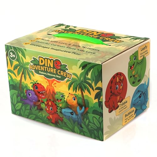 LEWAN 6-in-1 Dinosaur Toys for Kids Ages 3+ – 5.5” Squishy Dino Figures Gift Set – Sensory Toys for Boys & Girls – Dinosaur Adventure Crew thumbnail 7