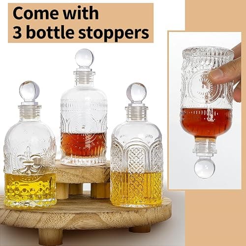 Syrup Dispenser Bottles Set of 3, Simple Syrup Bottle for Coffee Bar Accessories,7 oz Glass Coffee Syrup Containers for Maple Honey Syrup Oil, with Metal Pour Spouts, Stoppers,Condiments Dispenser thumbnail 4