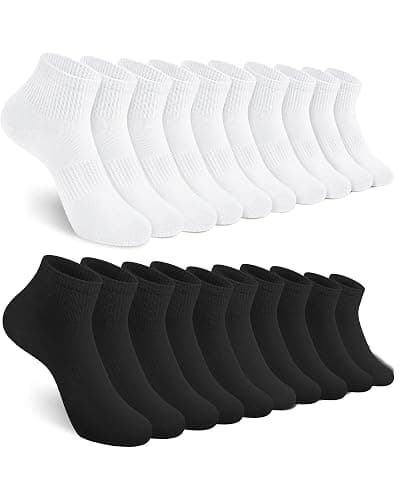 YSense 10 Pairs Womens Ankle Socks, Cotton Crew Gym Athletic Running Quarter Socks Women Men - Image 1