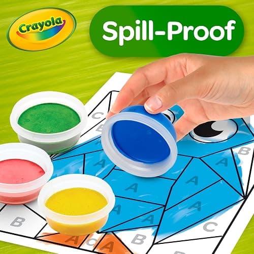 Crayola Spill Proof Paint Set (8ct), Stocking Stuffer & Holiday Gifts for Toddlers, Washable Toddler Paint Kit, With Brushes, Pots, Activity Pages, Ages 3+ thumbnail 5