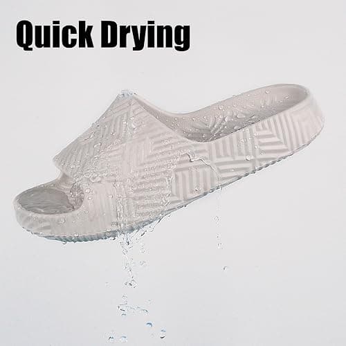 Weweya Slippers for Women and Men - Bathroom Shower Shoes - Non Slip House Slides - Lightweight Beach Sandals thumbnail 3