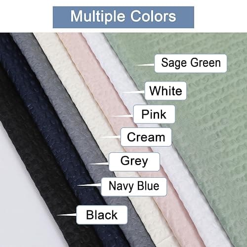 OWENIE White Shower Curtain for Bathroom 72x72 Inch, 3D Embossed Textured Waffle Fabric Shower Curtains, Soft Hotel Farmhouse Style, Water Repellent, Machine Washable, White, 72" W x 72" L thumbnail 7
