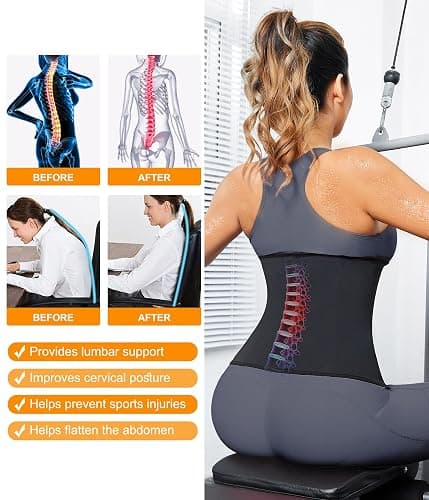 LEINIDINA Womens Waist Trainer Corset with Zipper Sweat Waist Trimmer for Women Workout Belt Corset Shapewear thumbnail 3
