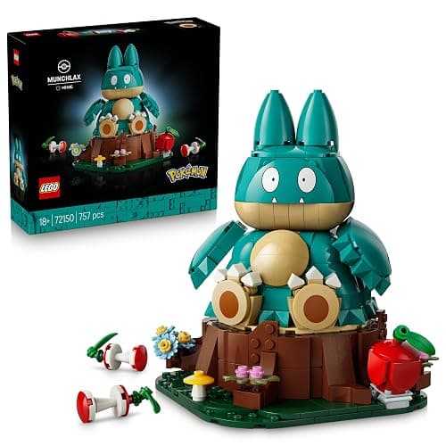 LEGO Pokémon Mampfaxo Figur - Modellbausatz für Erwachsene - Bauspielzeug aus dem Videospiel mit beweglichen Gliedmaßen & Kopf - DIY Zimmer Deko - Sammelbares Gaming Geschenk - 72150 - Image 1