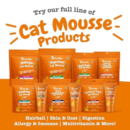 Zesty Paws Calming Mousse for Cats - Composure & Relaxation for Stress & Separation - Cat Calming Supplement with Ashwagandha, L-Theanine, Valerian Root & Vitamin B1-14 Count thumbnail 5