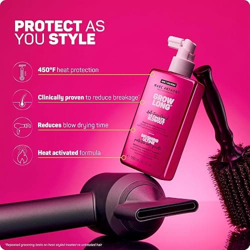 Marc Anthony Anti-Frizz Shield Ultimate Blowout Spray, Grow Long - Smooth, Shiny Hair in High Humidity - Heat Protectant - 6.7 oz thumbnail 6