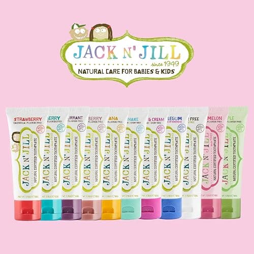Jack N Jill Natural Toothpaste, 1.76 oz (Variety Pack of 5) | Fluoride Free Kids & Toddlers Toothpaste, Gently Cleans Teeth, Helps Soothe Gums, 40% Xylitol, BPA Free, No Artificial Dyes - Image 1