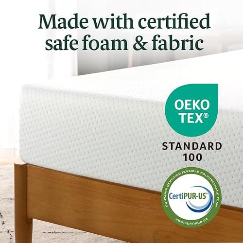 Zinus 6 Inch Full Green Tea Memory Foam Mattress [New Version], Fiberglass Free, Medium Firm Feel, Zoned Pressure Relief, Certified Safe Foams & Fabric, Mattress in A Box thumbnail 7