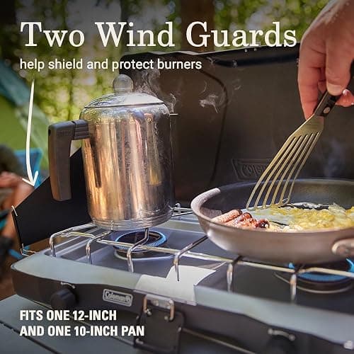 Coleman Triton 2-Burner Propane Stove, Portable Camping Cooktop with 2 Adjustable Burners & Wind Guards, 22,000 BTUs of Power for Camping, Tailgating, Grilling, BBQ, & More thumbnail 3