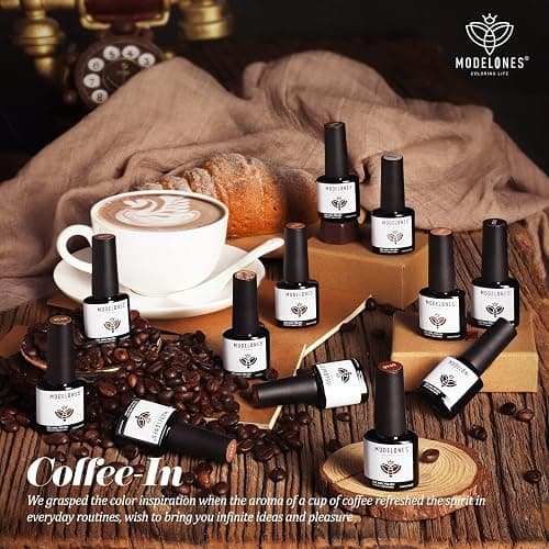 Modelones Gel Nail Polish,12 Colors Fall Winter Gel Polish Popular Neutral Nude Brown Gel Nail Kit Collection for Nail Art Salon Classic Collection Gift for Women thumbnail 2