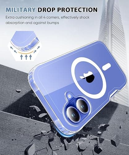 BANLEA Magnetic for iPhone 16 Plus Case Built-in Screen Protector, Clear | with Camera Lens Protector, [Compatible with MagSafe] Full Body Phone Case, Protective Cover for iPhone 16Plus 6.7" thumbnail 3