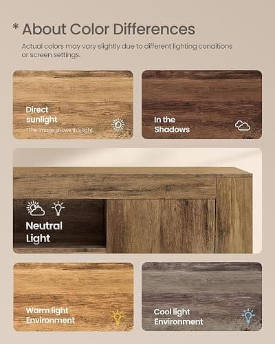 VASAGLE TV Stand with Storage, Farmhouse Entertainment Center for 65'' TV | Media Console for Living Room, Bedroom, 58 x 15.7 x 23.6 Inches, Honey Brown, KONI Collection ULTV623K101S thumbnail 5