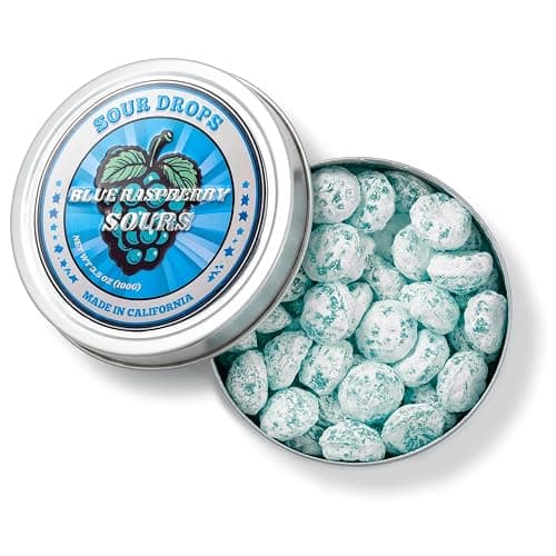 Sour Drops - Small Batch Fruit Sours - Tangerine, Watermelon, Blue Raspberry - No Artificial Dyes, Vegan & Gluten Free - 3 Gift Tins (100g Each) thumbnail 4