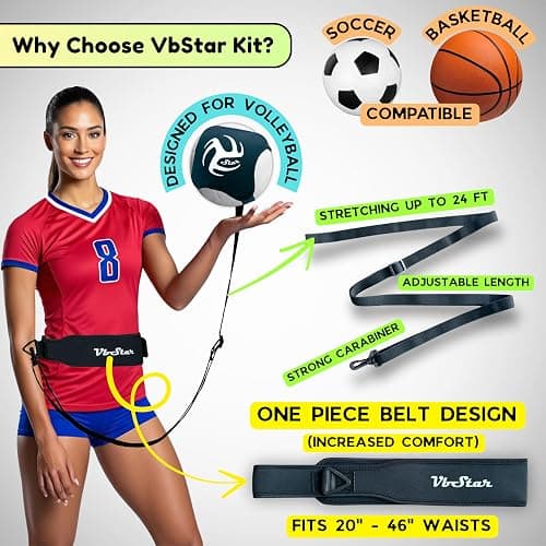 VbStar Volleyball Training Equipment Aid - Practice Your Serving, Setting & Spiking with Ease, Great Solo Serve & Spike Trainer for Beginners & Pro, Perfect Volleyball Gift thumbnail 5