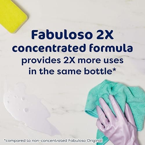 Fabuloso 2X All-Purpose Cleaner, Refreshing Lemon Scent, 56 fl oz | No Rinse Floor Cleaner, Long-Lasting Freshness, Multi-Purpose Cleaner, Concentrated Formula, Everyday Cleaning, No Residue thumbnail 7