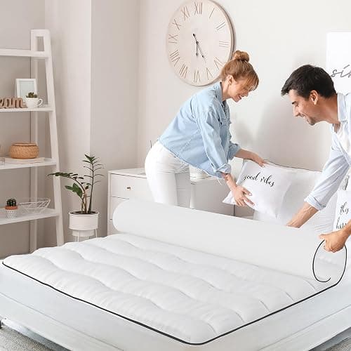 CASABEL Surmatelas Nuage 140 x 190 cm en Microfibre - Confort Optimal - Moelleux, Anti-acarien, Respirant- pour Matelas 2 Places Adulte et Enfant, Clic Clac, BZ thumbnail 8