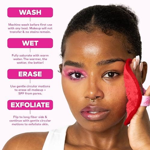 The Original MakeUp Eraser 7-Day Set, Erase All Makeup with Just Water, Including Waterproof Mascara, Eyeliner, Foundation, Lipstick, Sunscreen, and More! (Hello Kitty Classic), 7ct. thumbnail 7