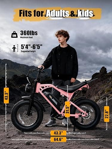 ESKUTE V200 Electric Dirt Bike for Adults,52V20.8Ah Battery,20" x4.0 Fat Tire,32MPH,NFC Unlock Color Display,7-Speed Dual Suspension,Dirt E-Bike,80 Miles, Streamlined Frame, E-Bike for Youth & Adults thumbnail 7