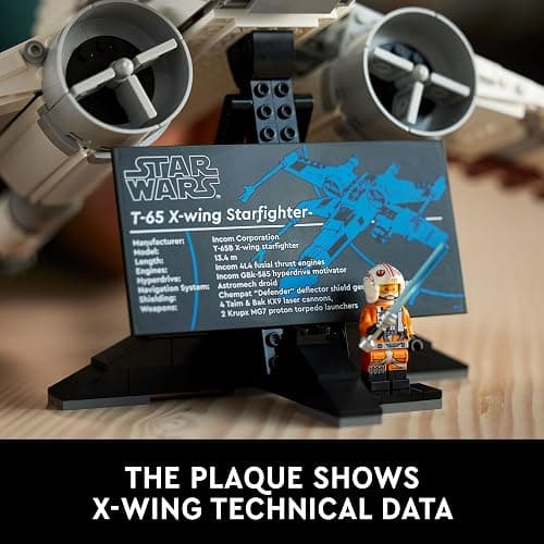 LEGO Star Wars Ultimate Collector Series X-Wing Starfighter Building Set for Adults, Star Wars Collectible for Build and Display with Luke Skywalker Minifigure, Fun Gift Idea for Star Wars Fans, 75355 thumbnail 5