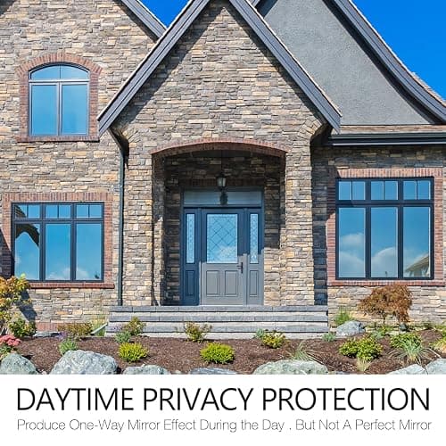 STATINT Privacy Window Film One Way Mirror Glass Tint Heat Control Sun UV Blocking Sliding Door Tinting Reflective Static Cling for Home, Black-Silver, 17.5 Inch X 6.5 Feet thumbnail 4