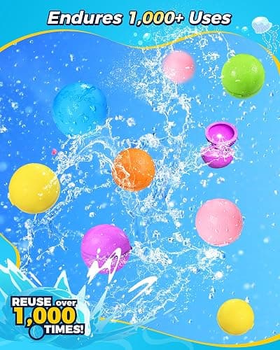SOPPYCID Reusable Water Balloons for Kids,12 PCS Magnetic Refillable Water Bombs Pool Toys, Outdoor Water Toys Self-Sealing Splash Balls for Kids & Adult Activities, Summer Fun Party Games thumbnail 2