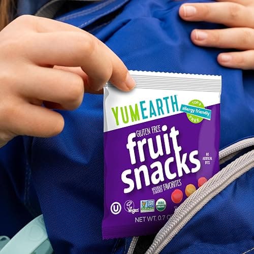 YumEarth Organic Assorted Flavor Fruit Snacks - Allergy Friendly (Top 9 Free), No Artificial Dyes or Flavors, Non GMO, Gluten Free, Vegan Candy Snacks - 0.7 Ounce (Pack of 5) (3.5 Ounce Box (Pack of 5), Fruit) thumbnail 7