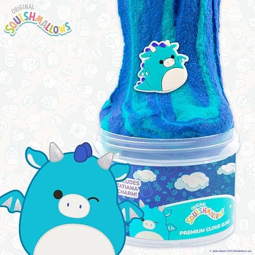 Squishmallows Tatiana The Dragon Premium Fluffy Slime, Blue Raspberry Scented, 3 Fun Add Ins, 8 oz. Soft Sludge Toy for Kids, 6+ thumbnail 4