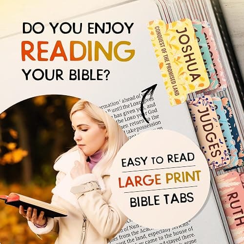Bloom Gold™ Best Bible Tabs for Women – Soul Nourishing Book Summaries – 66 Peel-and-Stick Large Print Laminated Bible Book Tabs | Floral Tabs for Bible Study Supplies, Shepherd of Life thumbnail 8