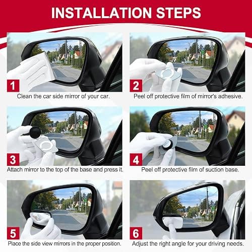 LivTee Blind Spot Car Mirror, HD Glass Frameless Convex Side Mirror Blindspot, Wide Angle Rear View Mirrors for SUVs, Trucks and RVs - Car Accessories thumbnail 4