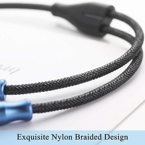 MillSO 3.5mm 4 Pole TRRS Audio Splitter Cable Nylon Braided Stereo Aux Splitter for 2 TRRS Headset to PC Laptop PS4 Xbox Smartphone - 1 FT thumbnail 9