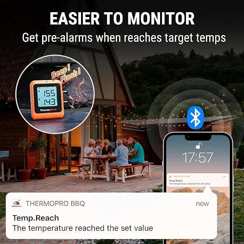 ThermoPro 650 ft Wireless Meat Thermometer Digital for Grilling and Smoking, 2 Probes Bluetooth Meat Thermometer for Cooking Turkey Fish Beef, Rechargeable Smoker Accessories for BBQ Oven thumbnail 7