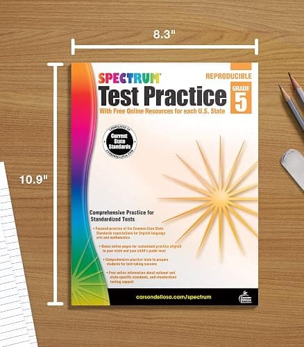 Spectrum 5th Grade Test Practice Workbooks All Subjects, Ages 10 to 11, 5th Grade Test Practice, Language Arts, Reading Comprehension, Vocabulary, Writing and Math Reproducible Book - 160 Pages thumbnail 7