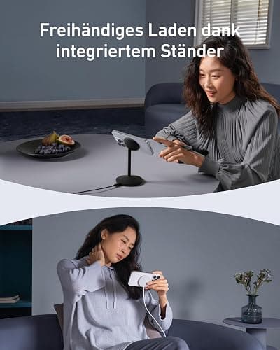 Anker MagGo kabellose Ladestation, 15W Qi2 für MagSafe, Ständer mit USB-C Kabel, Magnetisches Ladegerät für iPhone 17/16/15/14, AirPods (ohne Netzteil) thumbnail 4