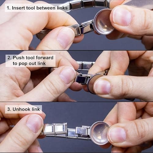 Fablinks Italian Charm Bracelet Tool, Stainless Steel Charms Opening Tools, Easy Opener Compatible with Standard 9mm Link Bracelets thumbnail 5