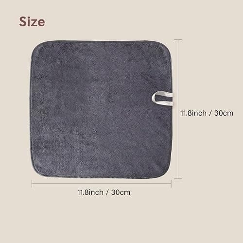 Nugilla Makeup Remover Cloth 12 x 12 Inch, Reusable Makeup Remover Towels for Washing Face, 6 Pack Washable Microfiber Face Cloth Fast Drying Washcloth, Grey thumbnail 4