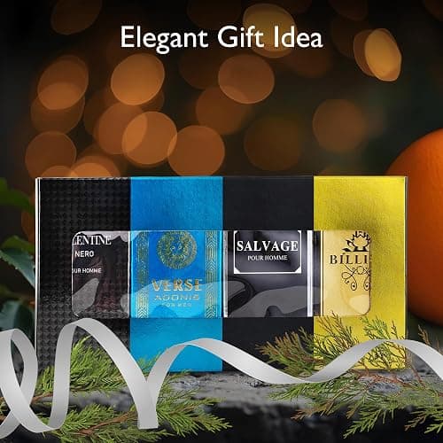 Signature Scent 4-Piece Mini Fragrance Set for Men Includes Savvy/1 Billion/Verse/Valentine Collection of Woody, Spicy, Citrus & Aromatic Fragrance Non-Irritating Ingredient Each One in 30ml Bottle thumbnail 7