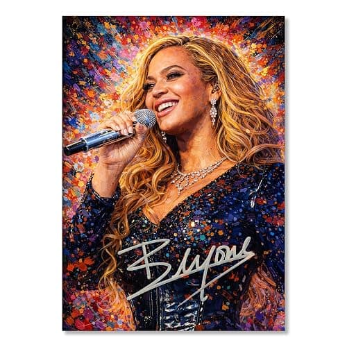 Beyonce Signed Poster Print - Art Styled Limited Edition Autograph Reproduction – Music Fan Gift, Home Wall Art Decor, Collectible Memorabilia (A4 Unframed) - Image 1