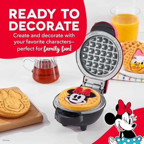 Disney Dash MultiMaker® Mini System Removable Plate Set - Ceramic Coating Replacement Plates for Waffle Breakfast - Waffle Maker Not Included - 4-Inch - 2-Pack - Minnie & Daisy thumbnail 4